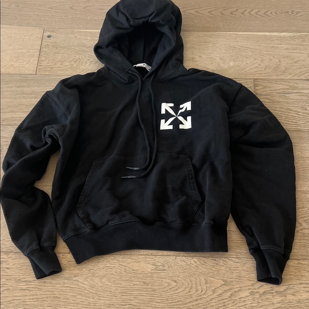 Off-White Black Hoodie with White Arrows